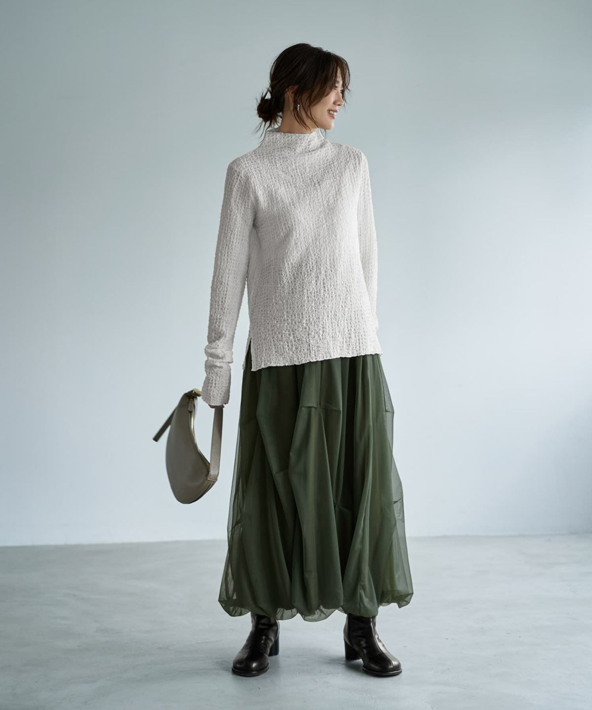 着用イメージ 166cm ホワイト