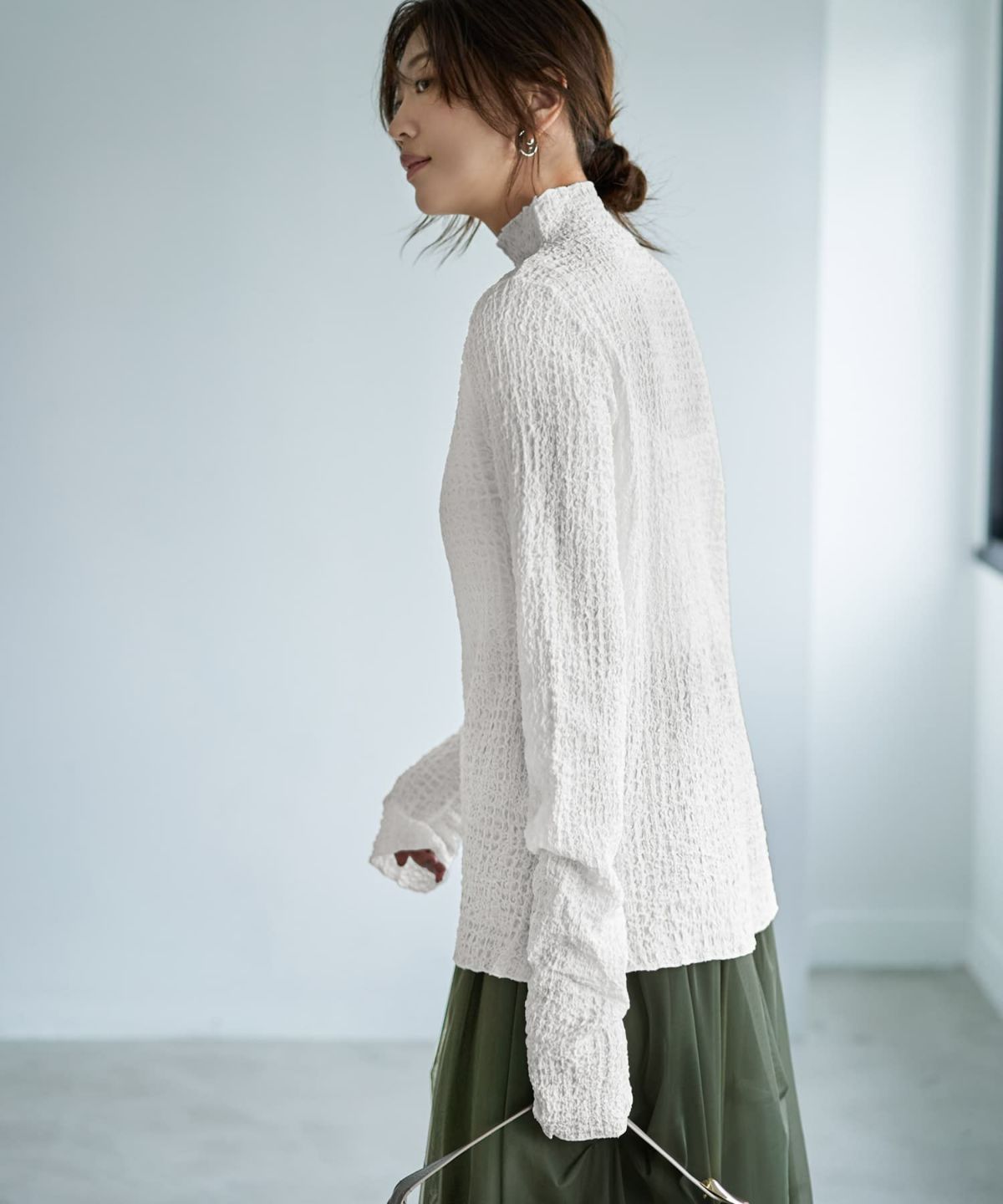 着用イメージ 166cm ホワイト