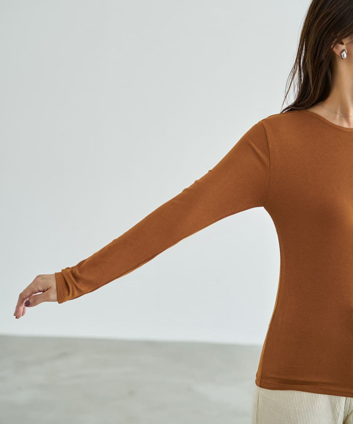 着用イメージ 166cm ライトブラウン