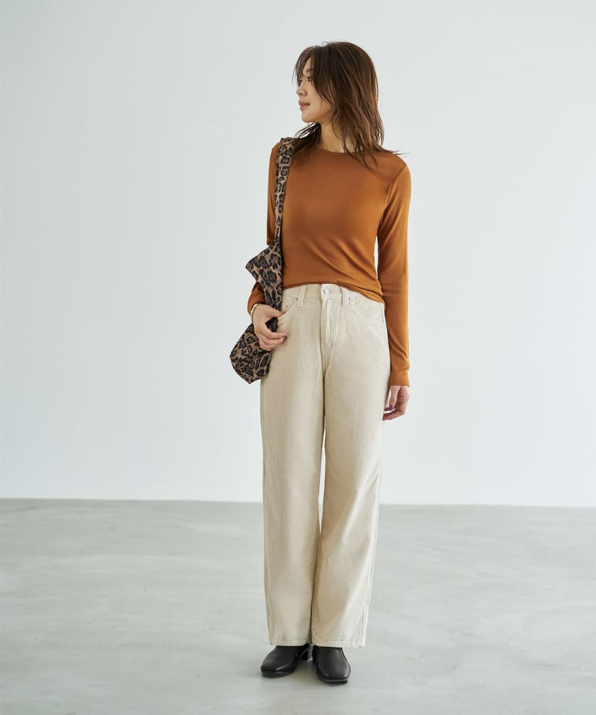 着用イメージ 166cm ライトブラウン