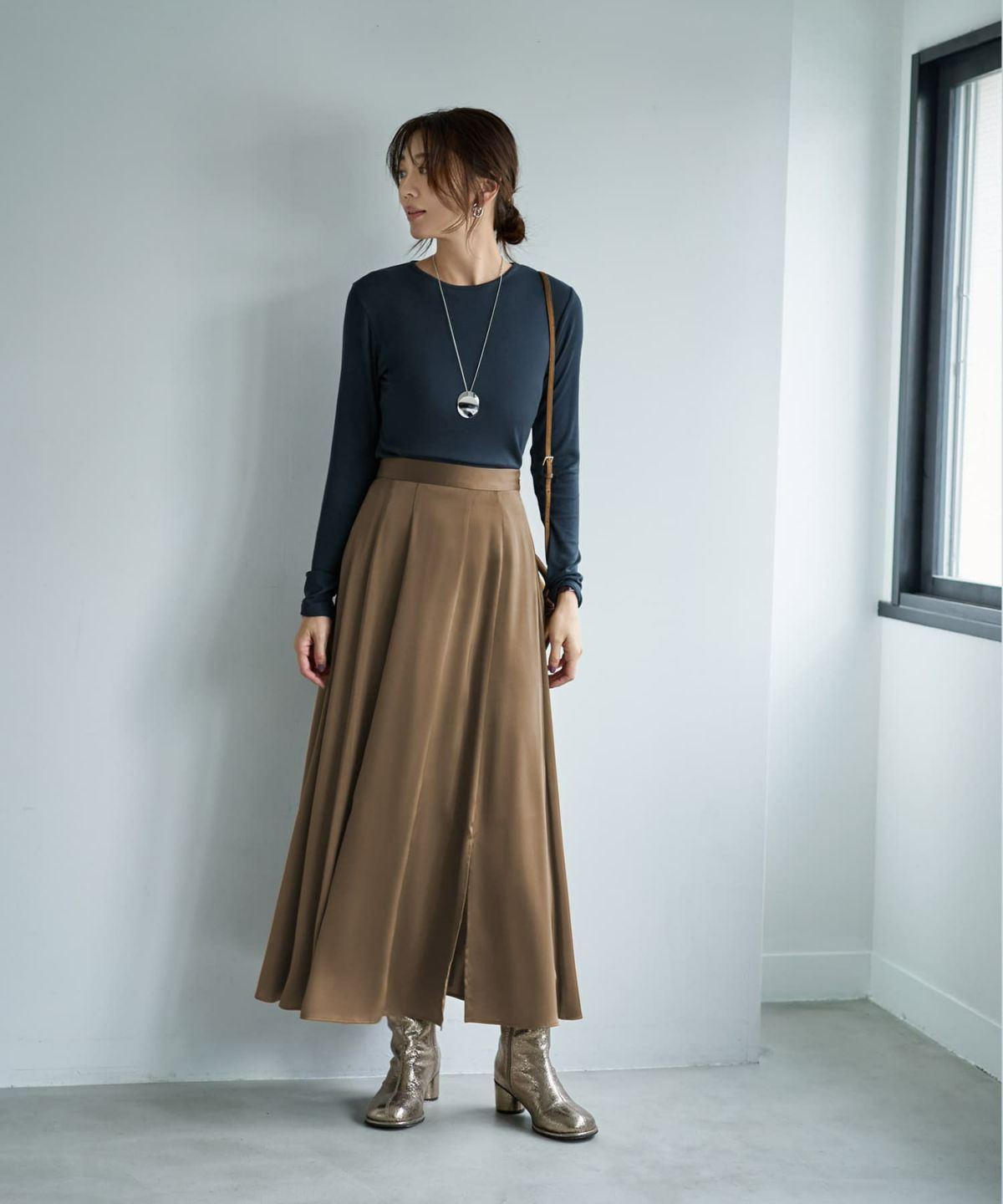 着用イメージ 166cm チャコール