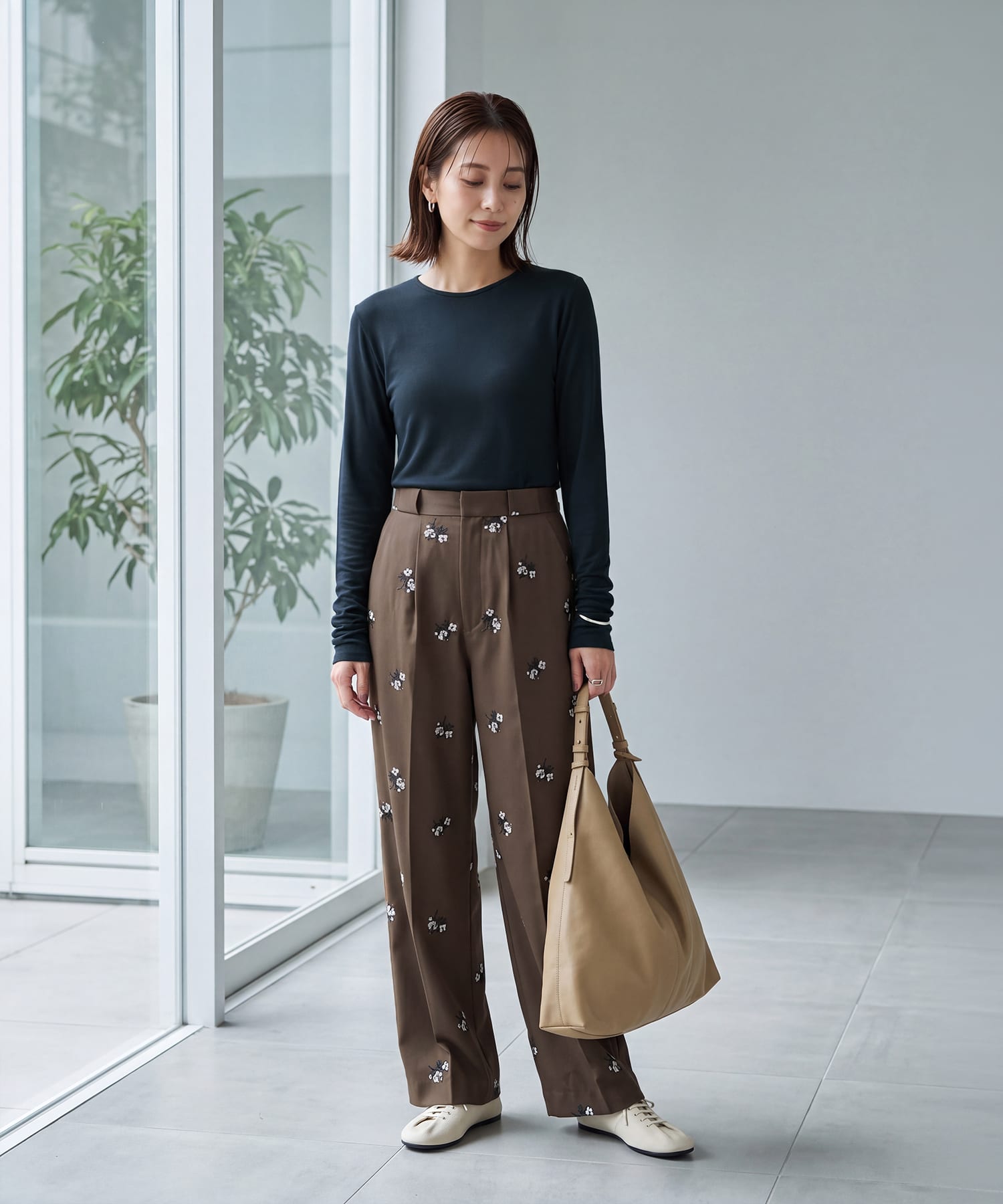 着用イメージ 166cm チャコール