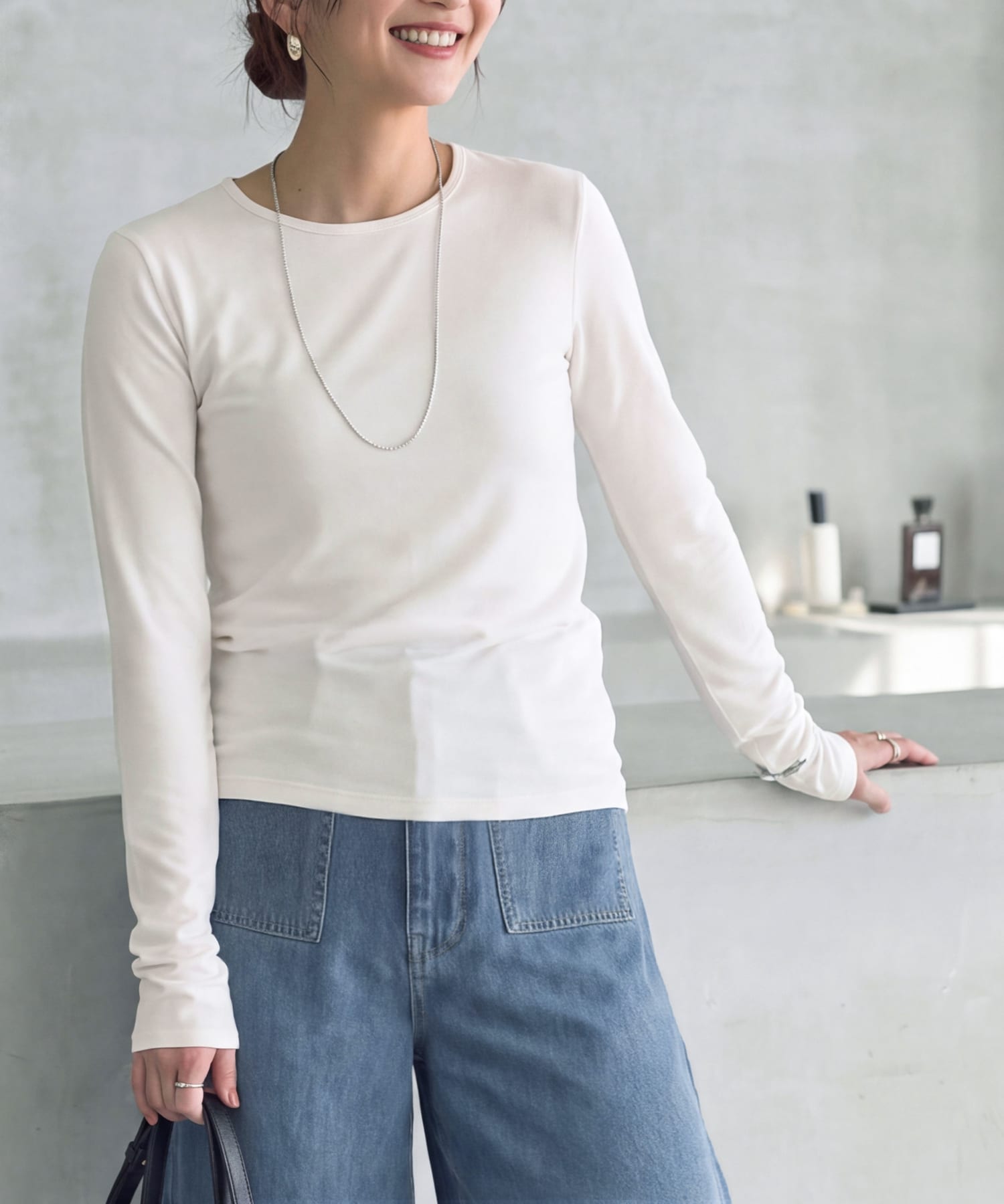 着用イメージ 166cm ホワイト