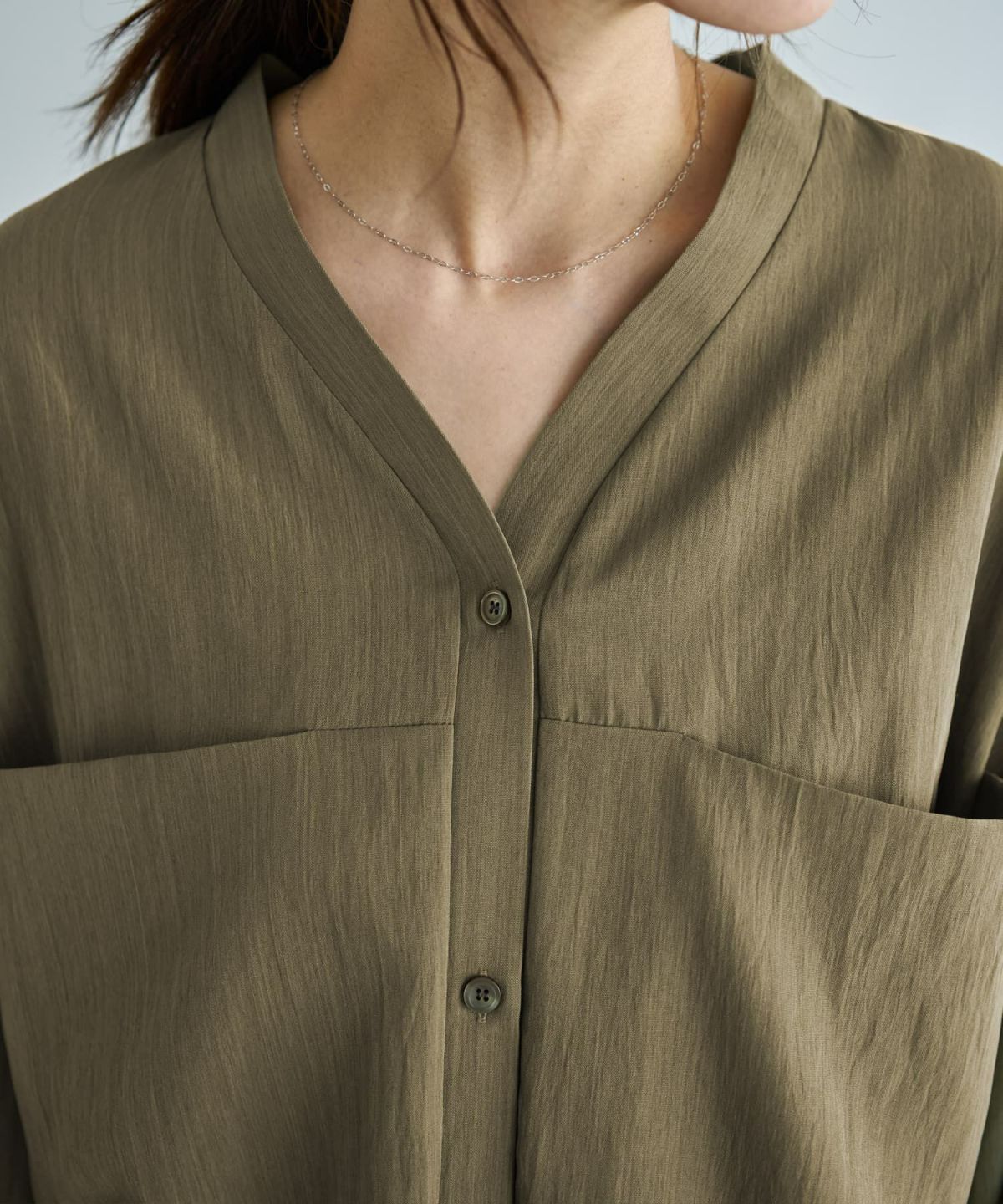 着用イメージ 166cm カーキ