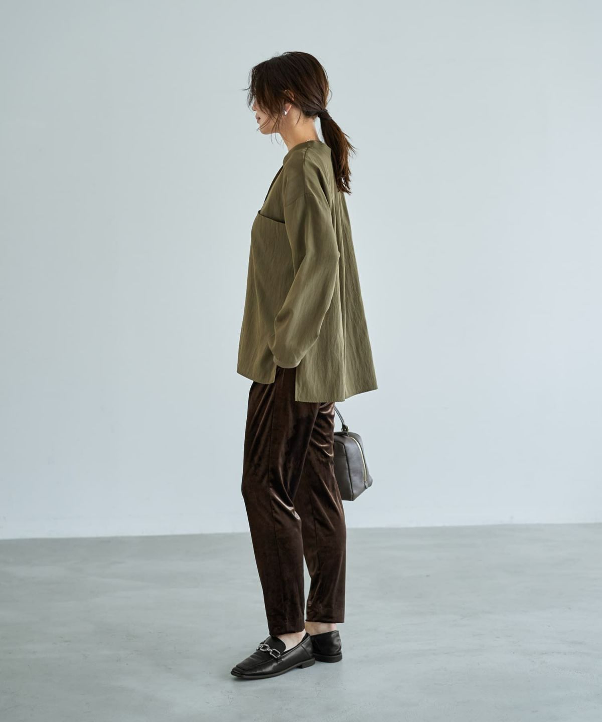 着用イメージ 166cm カーキ