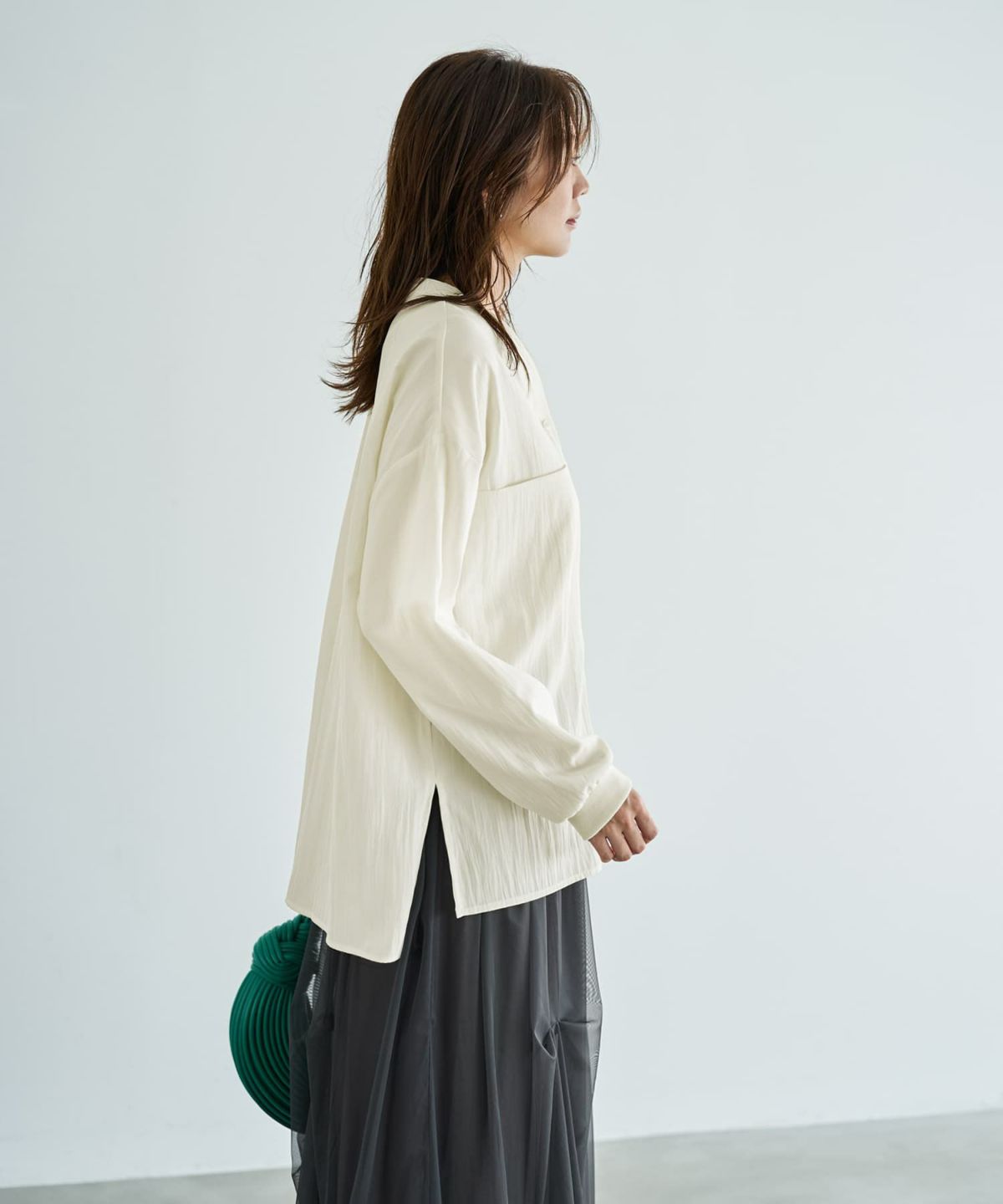 着用イメージ 166cm アイボリー