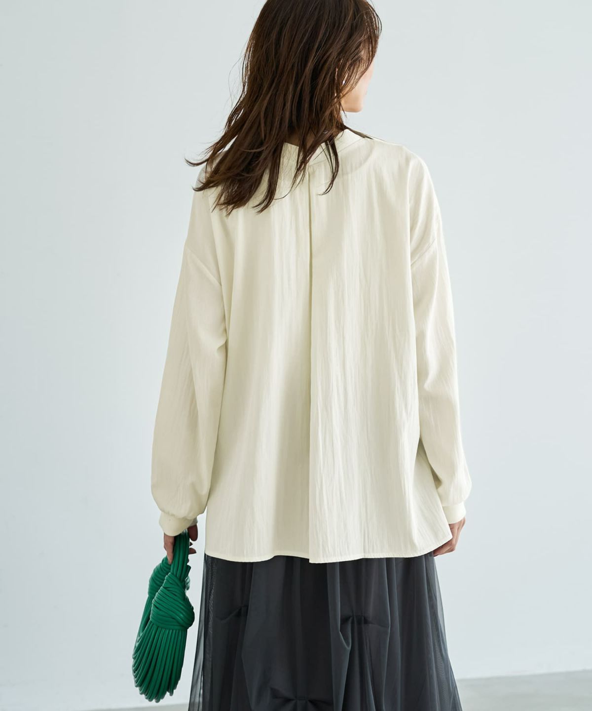 着用イメージ 166cm アイボリー