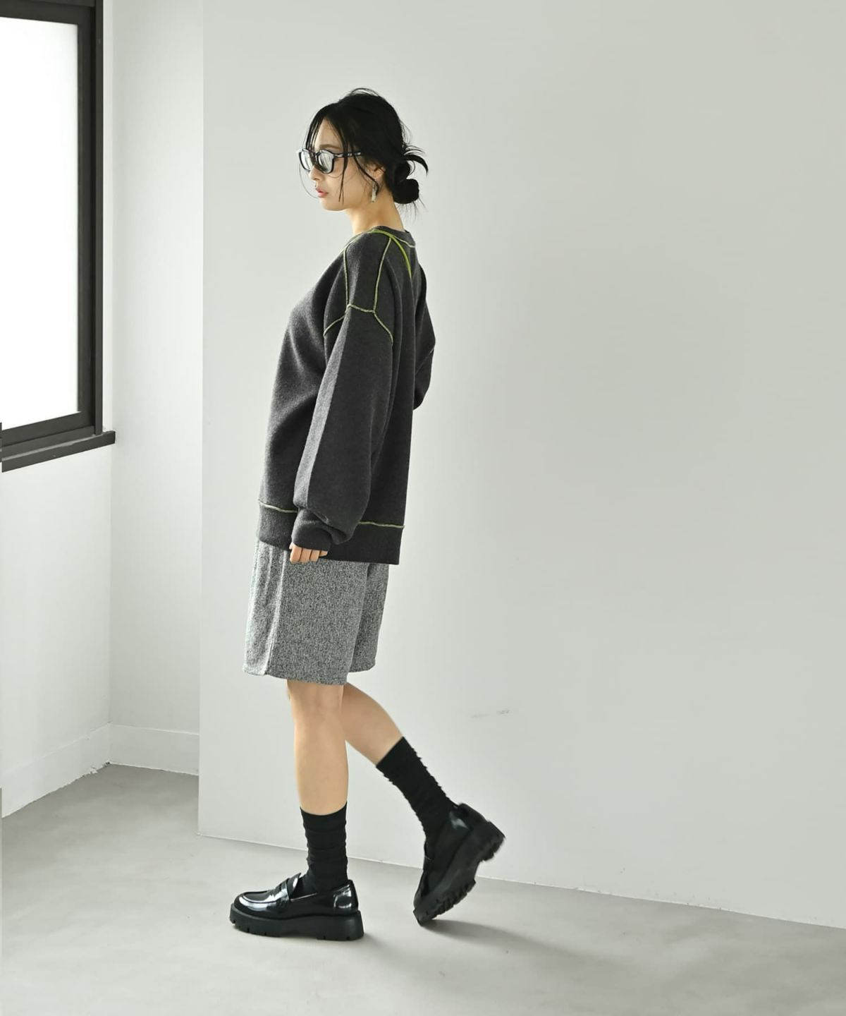 着用イメージ 167cm チャコール