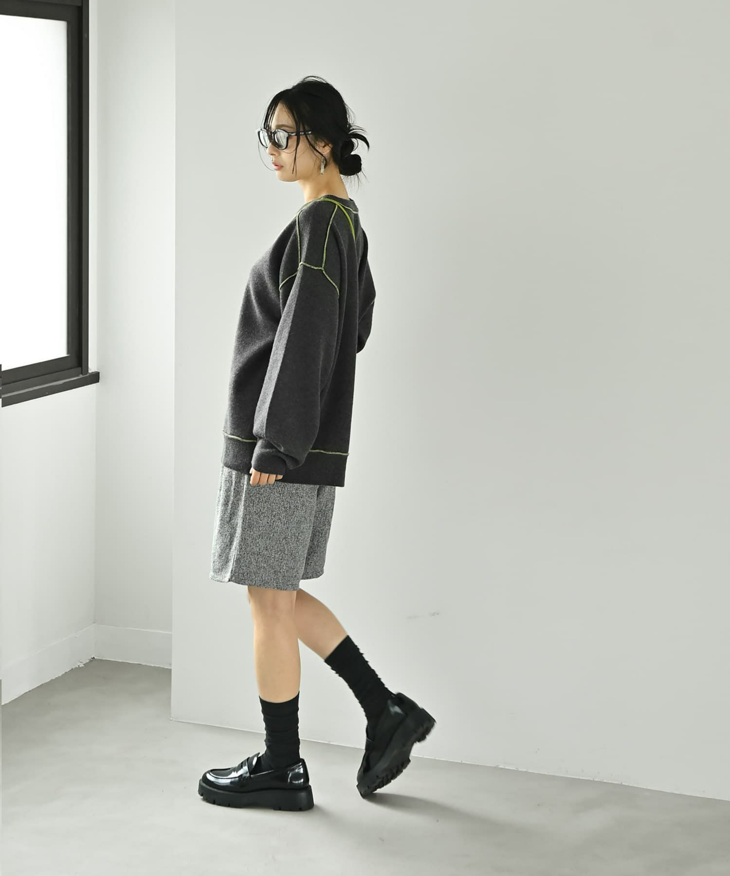 着用イメージ 167cm チャコール