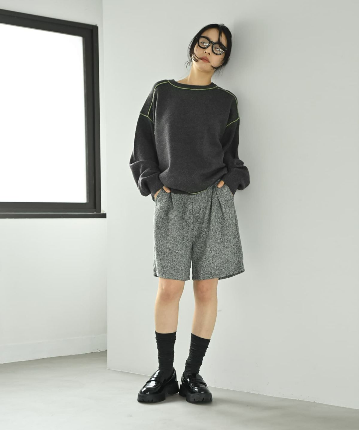 着用イメージ 167cm チャコール