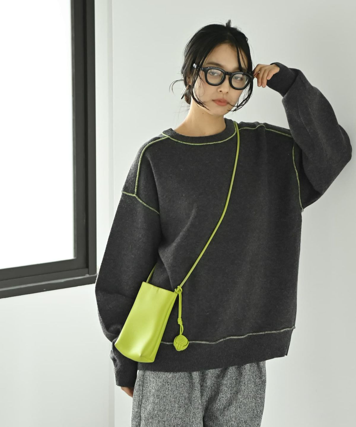 着用イメージ 167cm チャコール