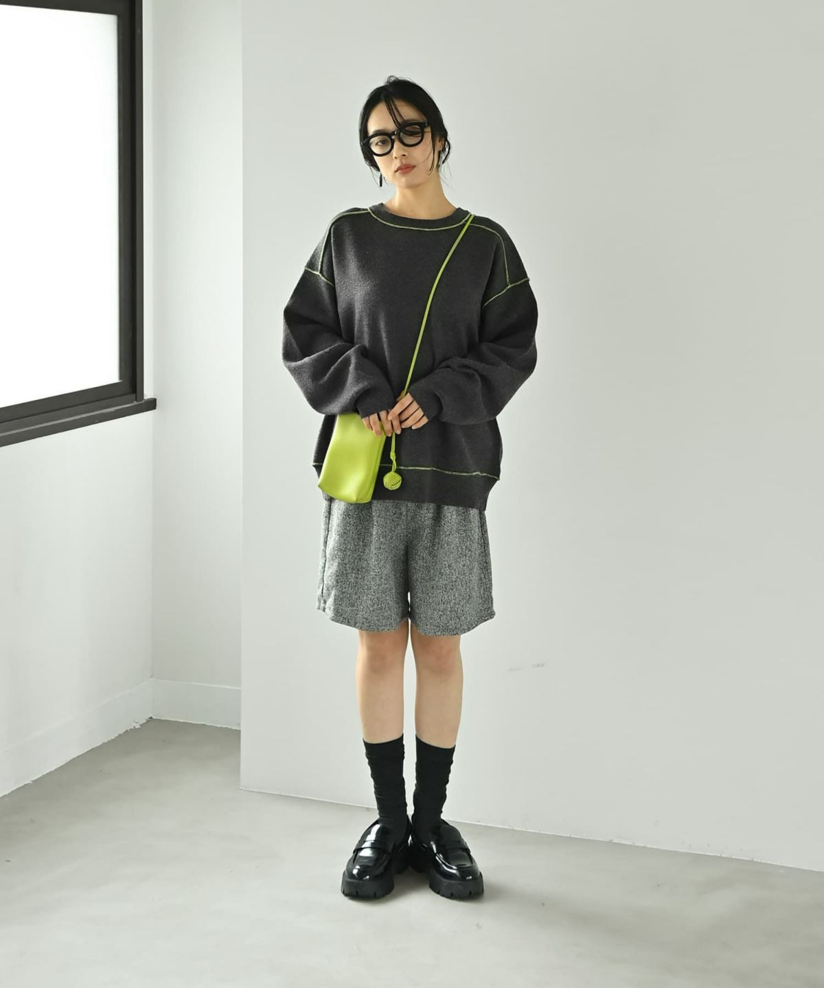 着用イメージ 167cm チャコール