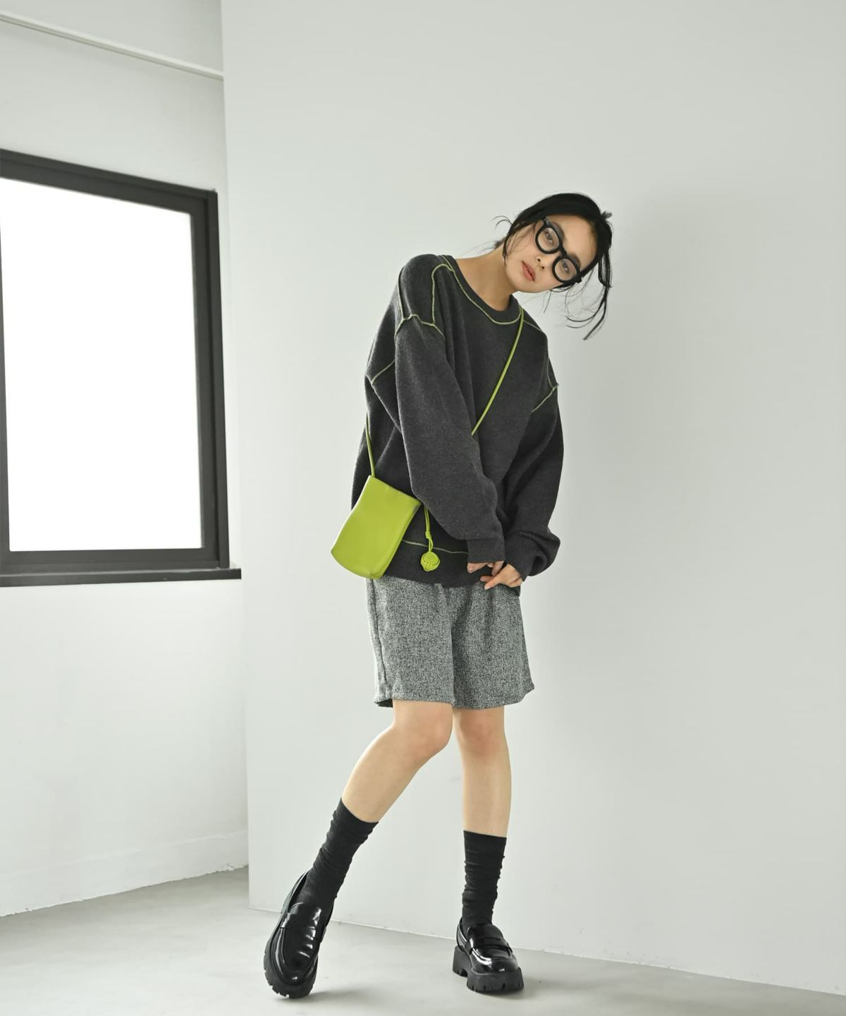 着用イメージ 167cm チャコール