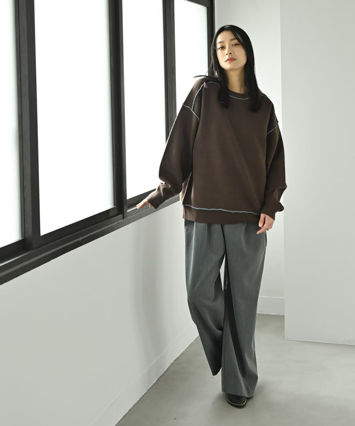 着用イメージ 167cm ブラウン