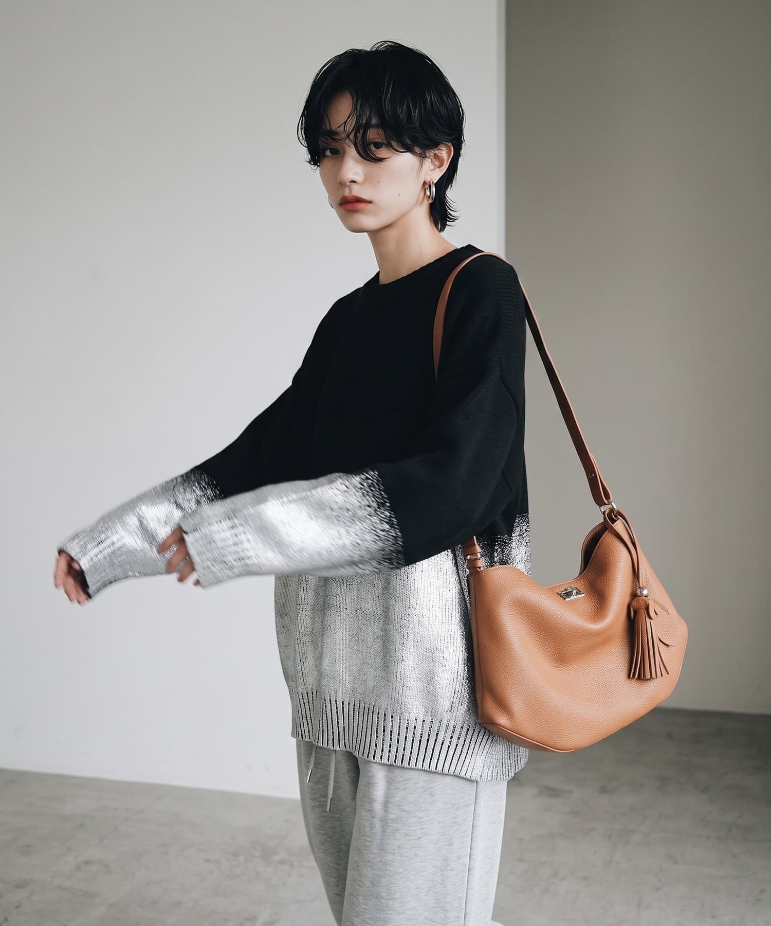 着用イメージ 170cm アイボリー