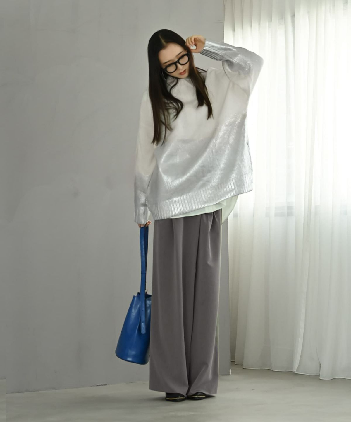 着用イメージ 170cm アイボリー