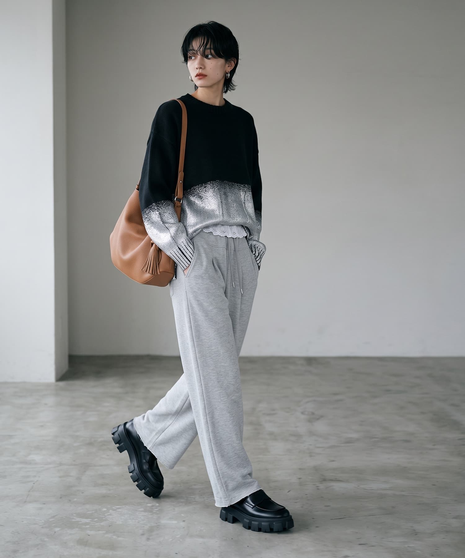着用イメージ 170cm アイボリー