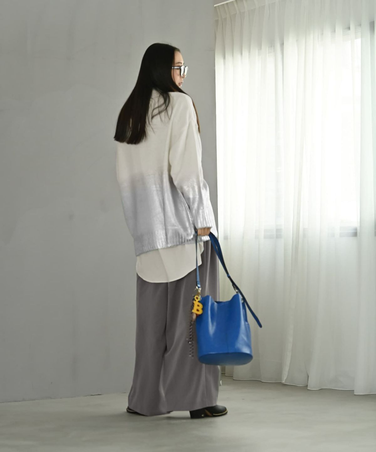 着用イメージ 170cm アイボリー