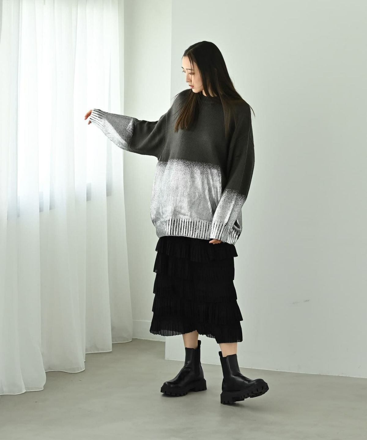 着用イメージ 170cm チャコール