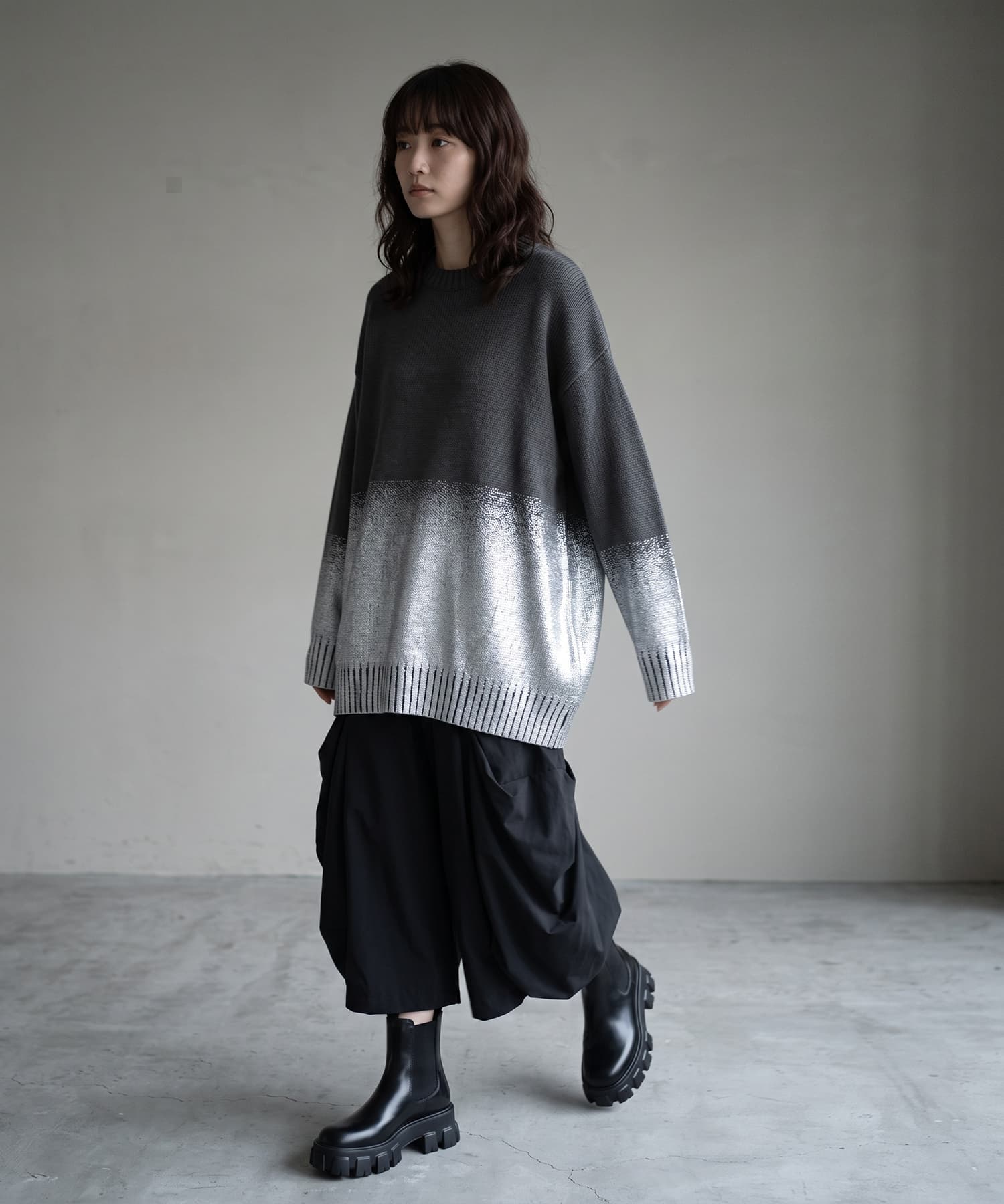 着用イメージ 170cm チャコール