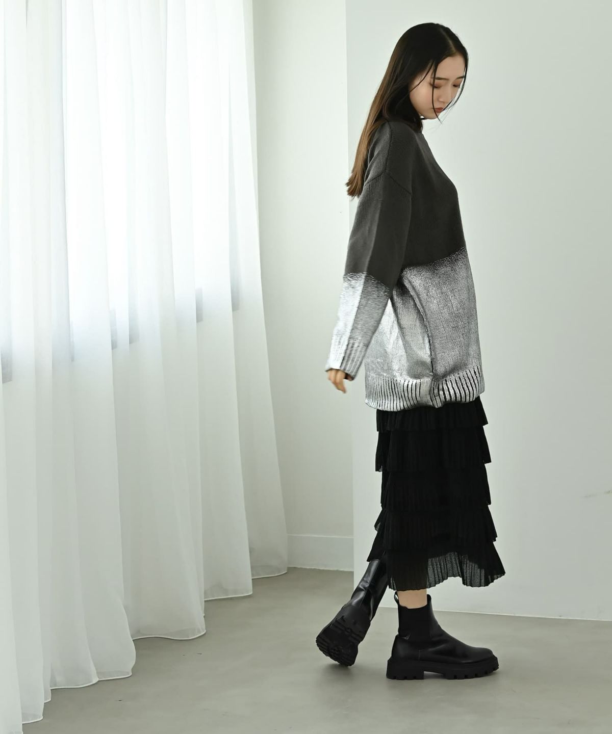 着用イメージ 170cm チャコール