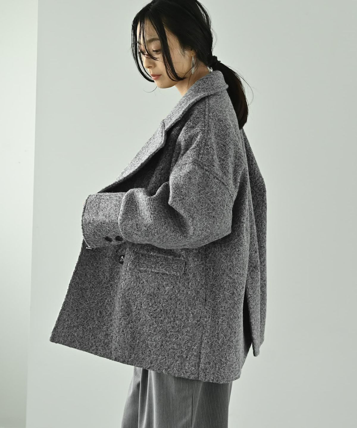 着用イメージ 167cm チャコール