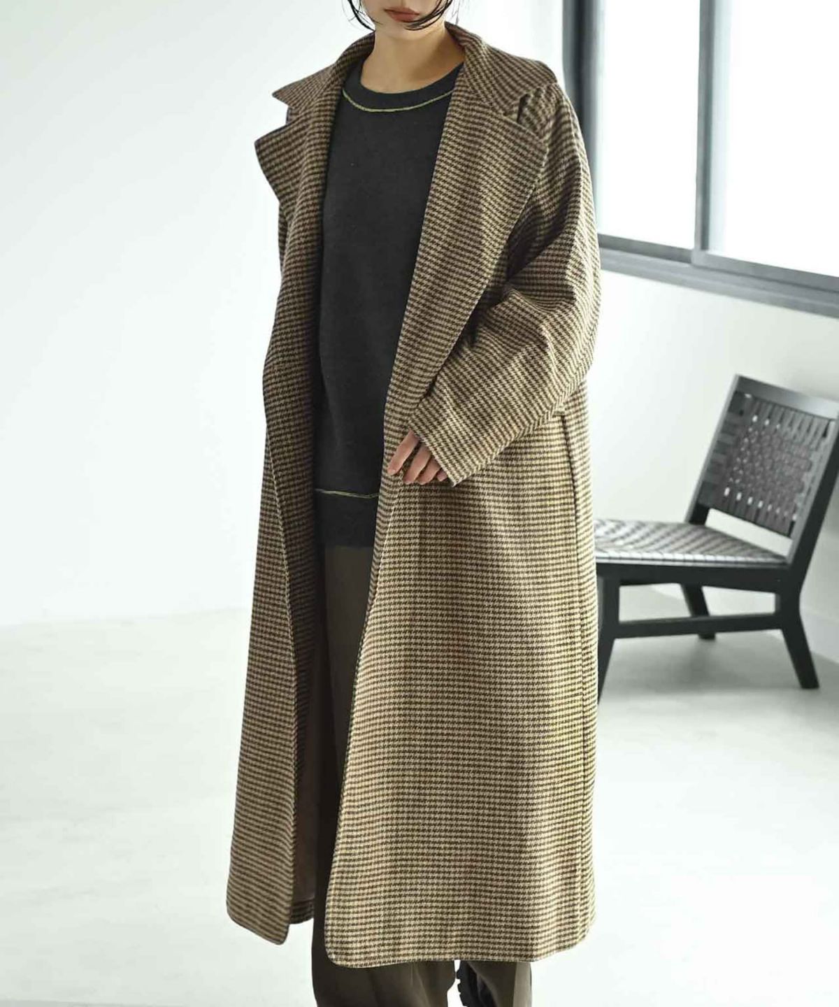 着用イメージ 167cm ベージュ