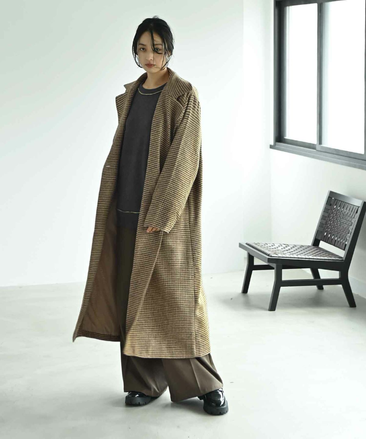 着用イメージ 167cm ベージュ