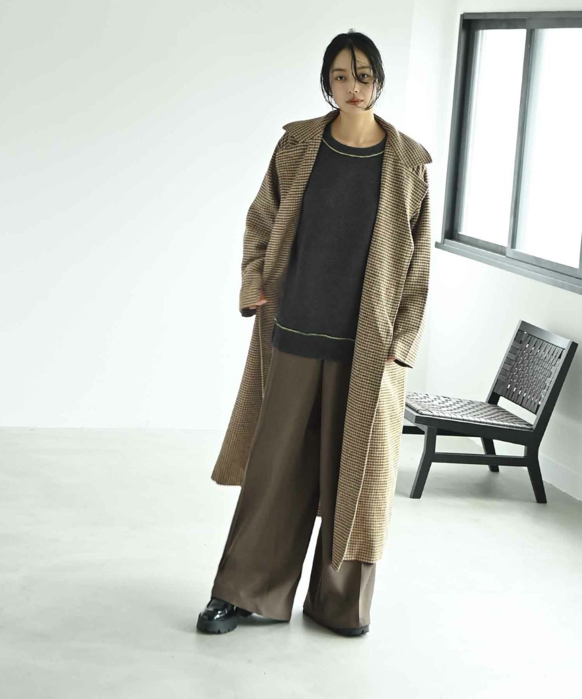 着用イメージ 167cm ベージュ