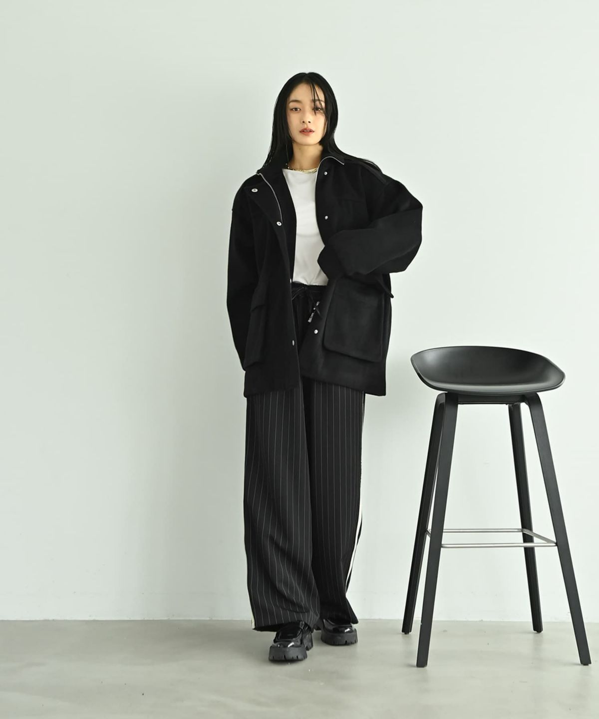 着用イメージ 167cm ブラック