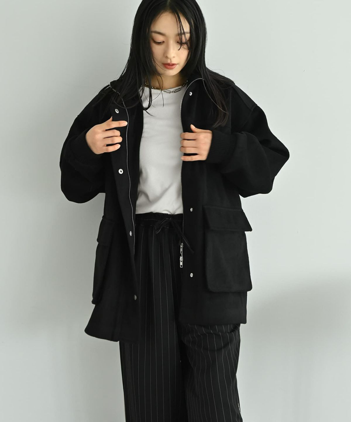 着用イメージ 167cm ブラック