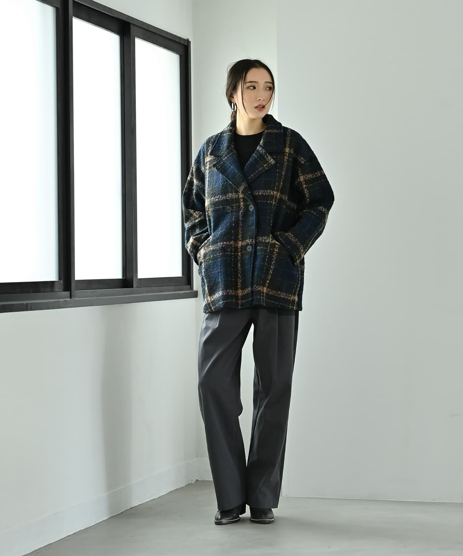 着用イメージ 170cm ネイビー