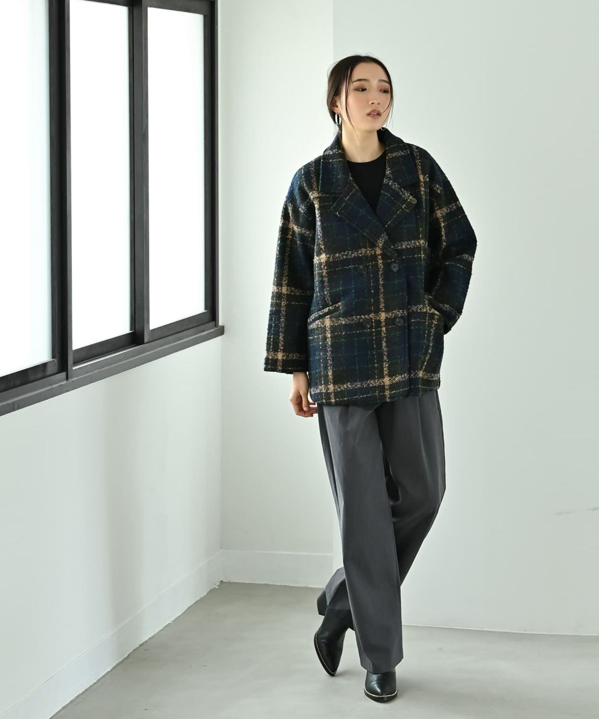 着用イメージ 170cm ネイビー