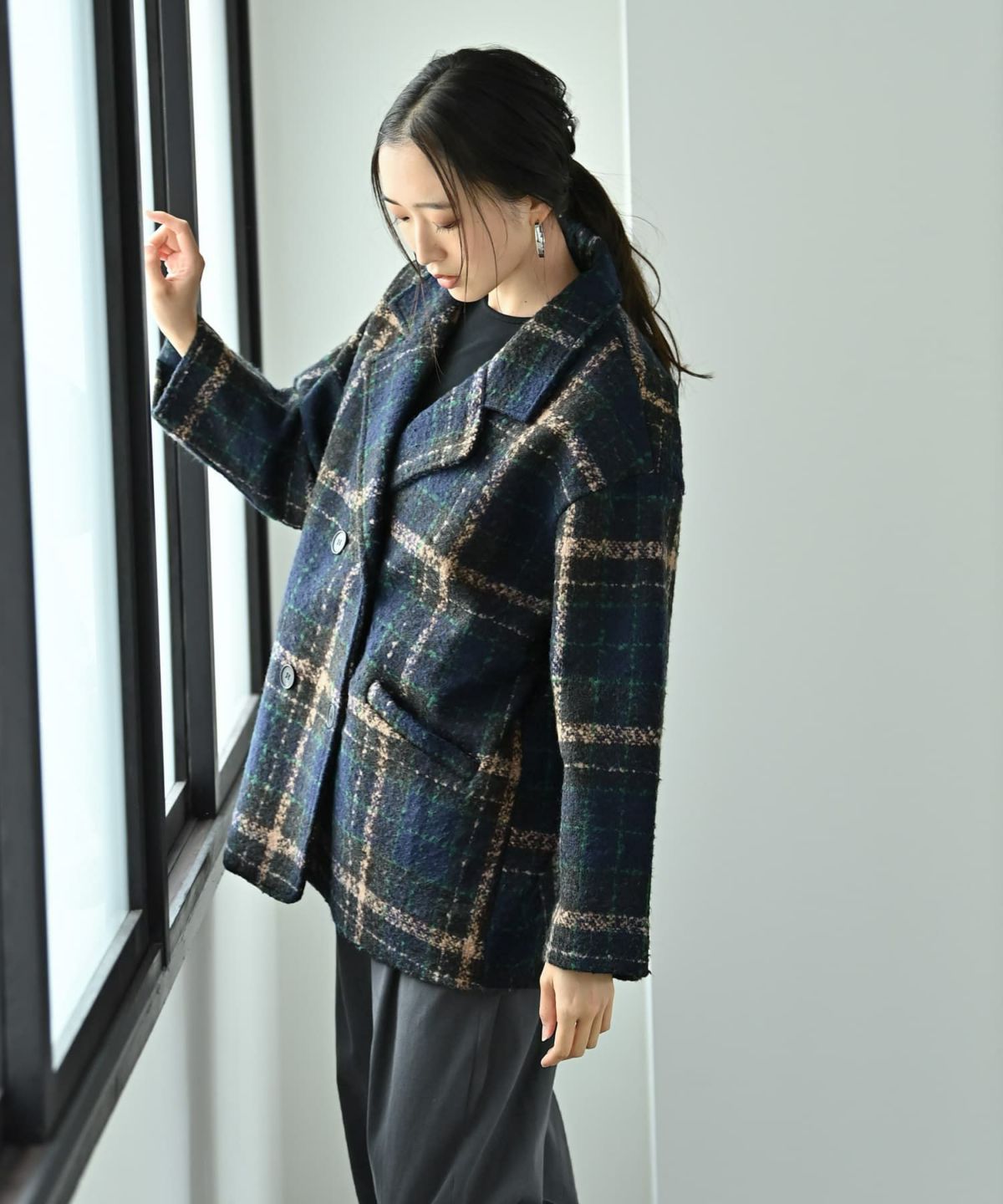 着用イメージ 170cm ネイビー