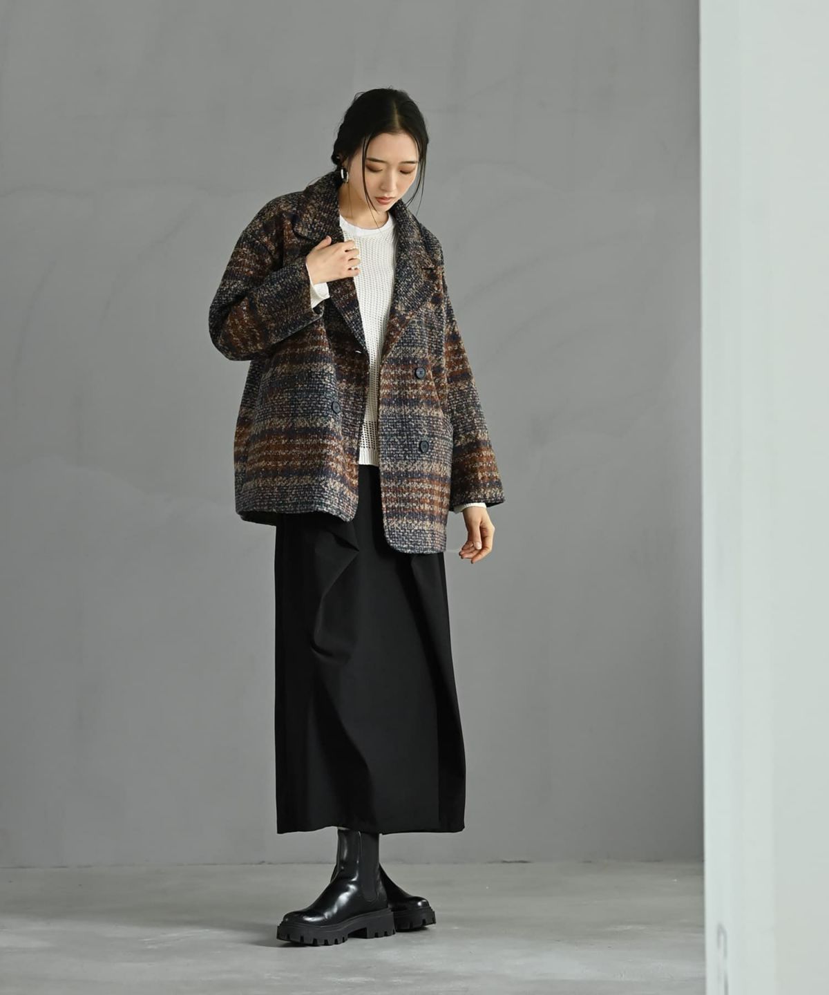 着用イメージ 170cm ブラウン