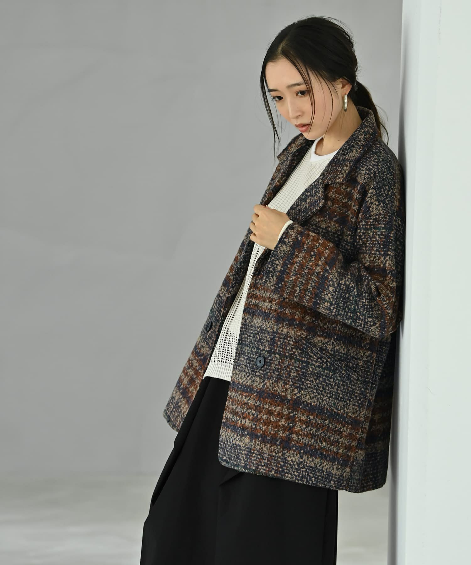 BLK001】ビックチェック柄ショートコート | おしゃれな大人レディース