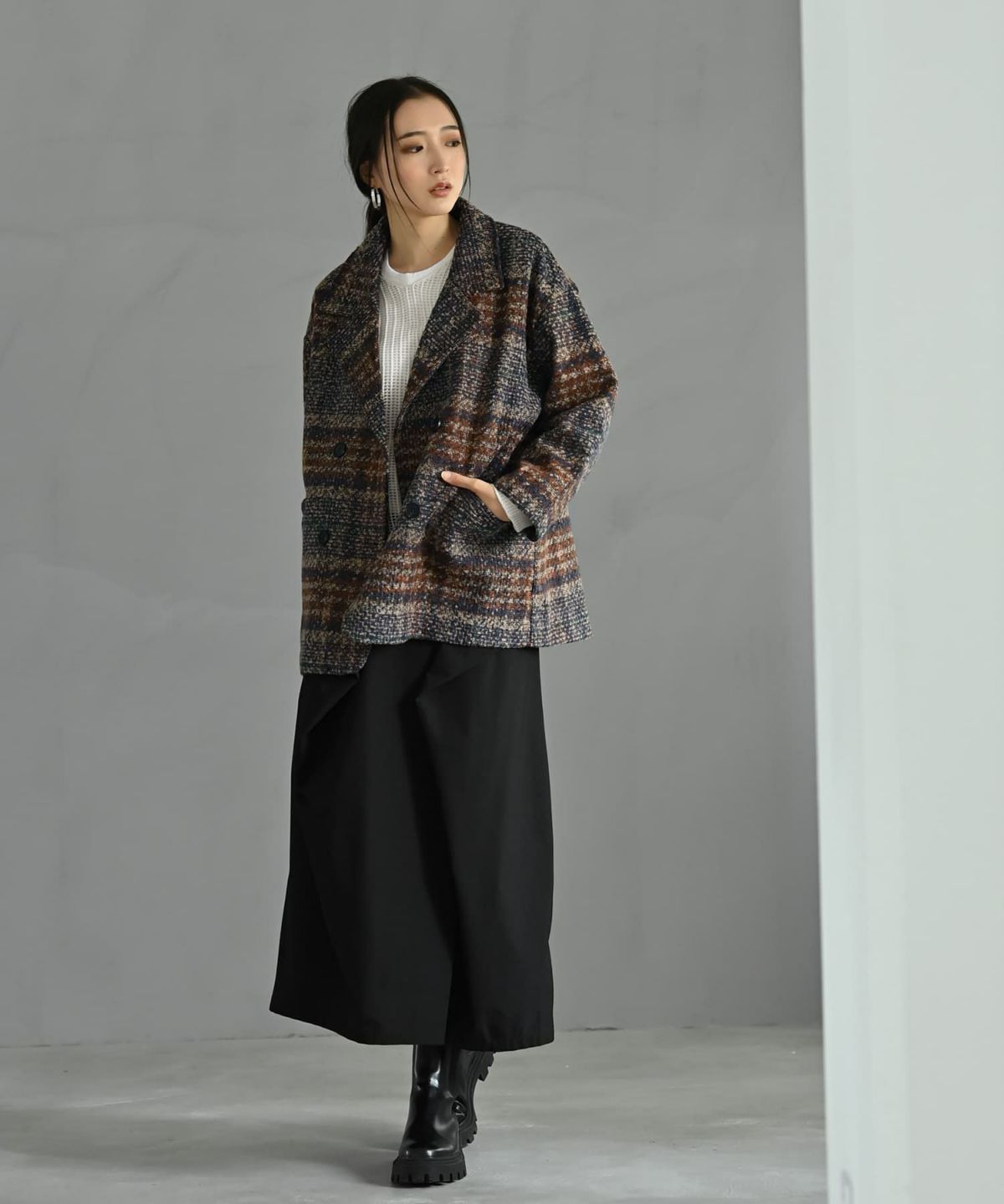 着用イメージ 170cm ブラウン