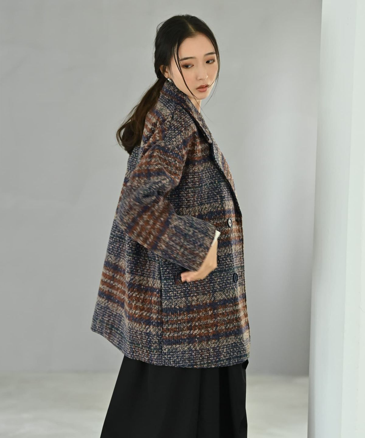 着用イメージ 170cm ブラウン