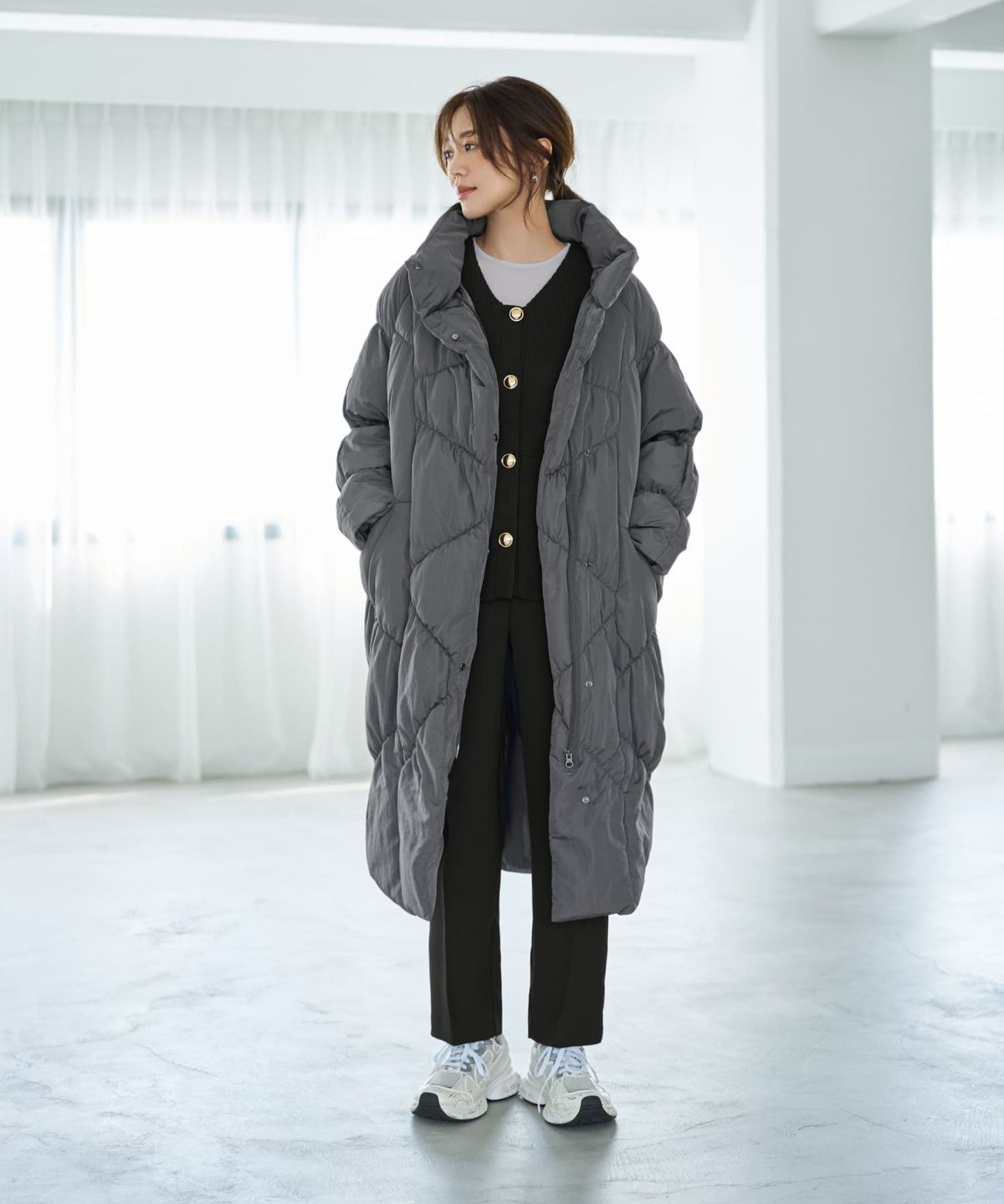 着用イメージ 166cm グレー