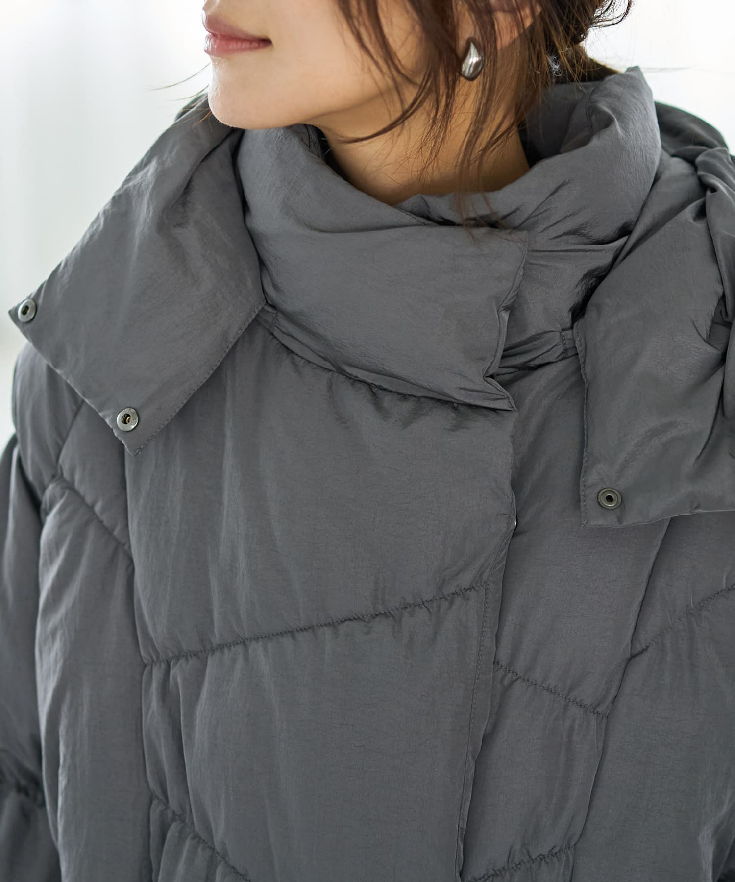 LUXE】暖か軽量◇機能中綿ギャザーロングコート | おしゃれな大人