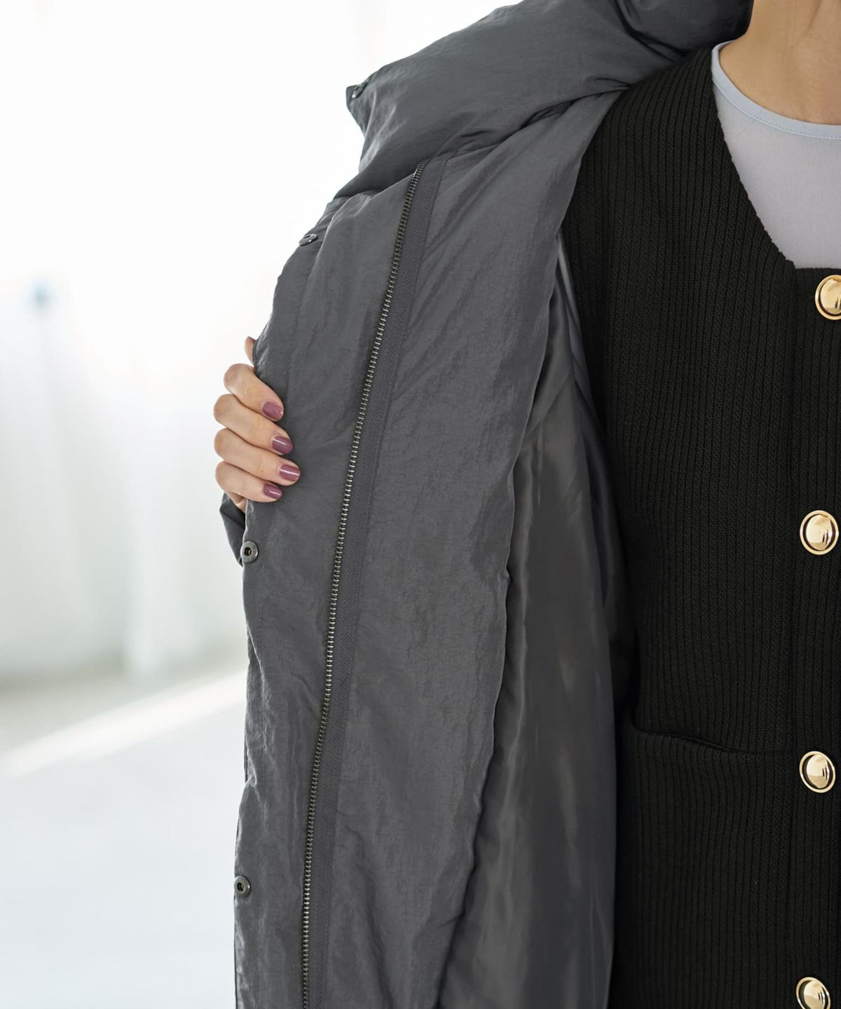 着用イメージ 166cm グレー