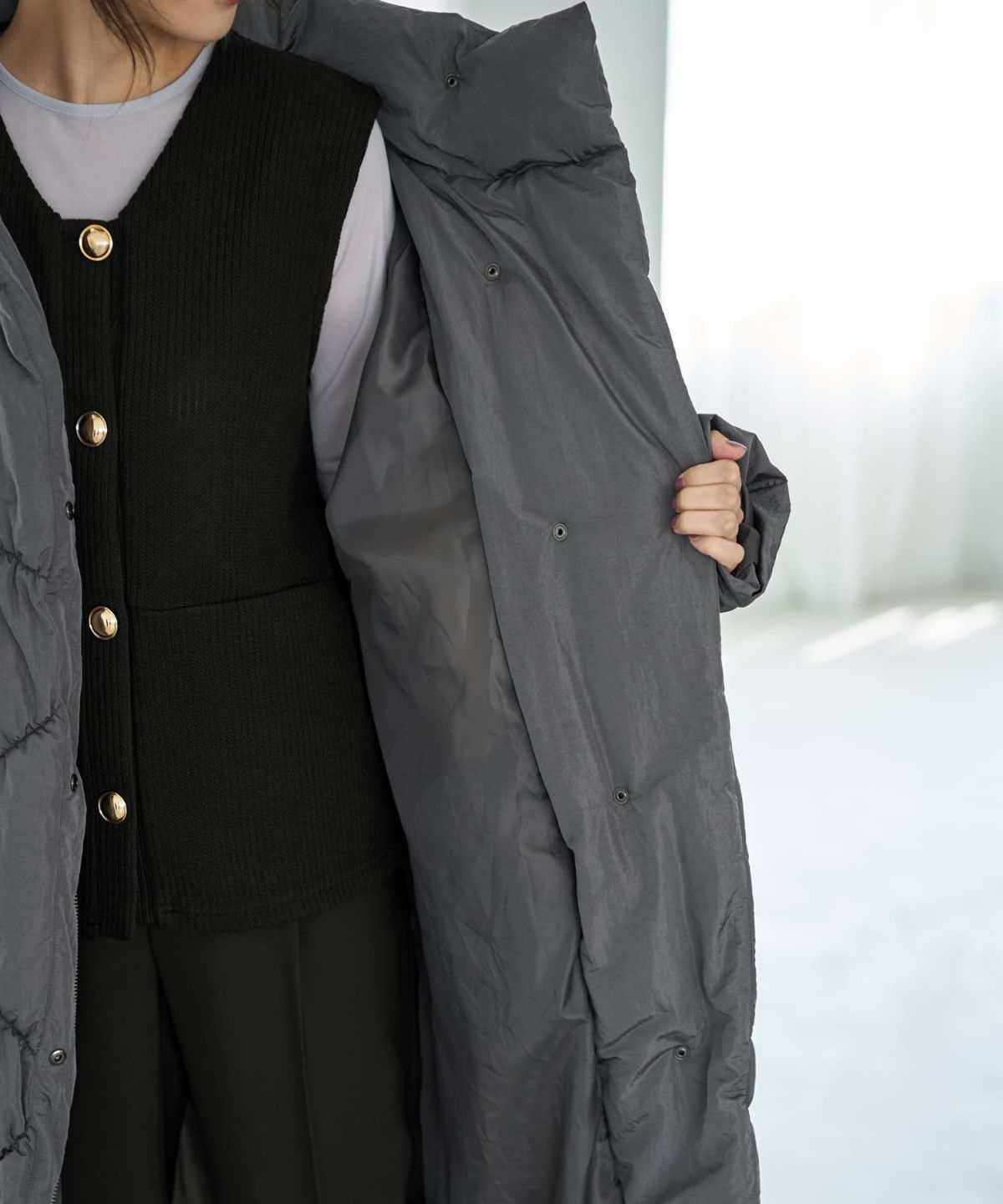 着用イメージ 166cm グレー