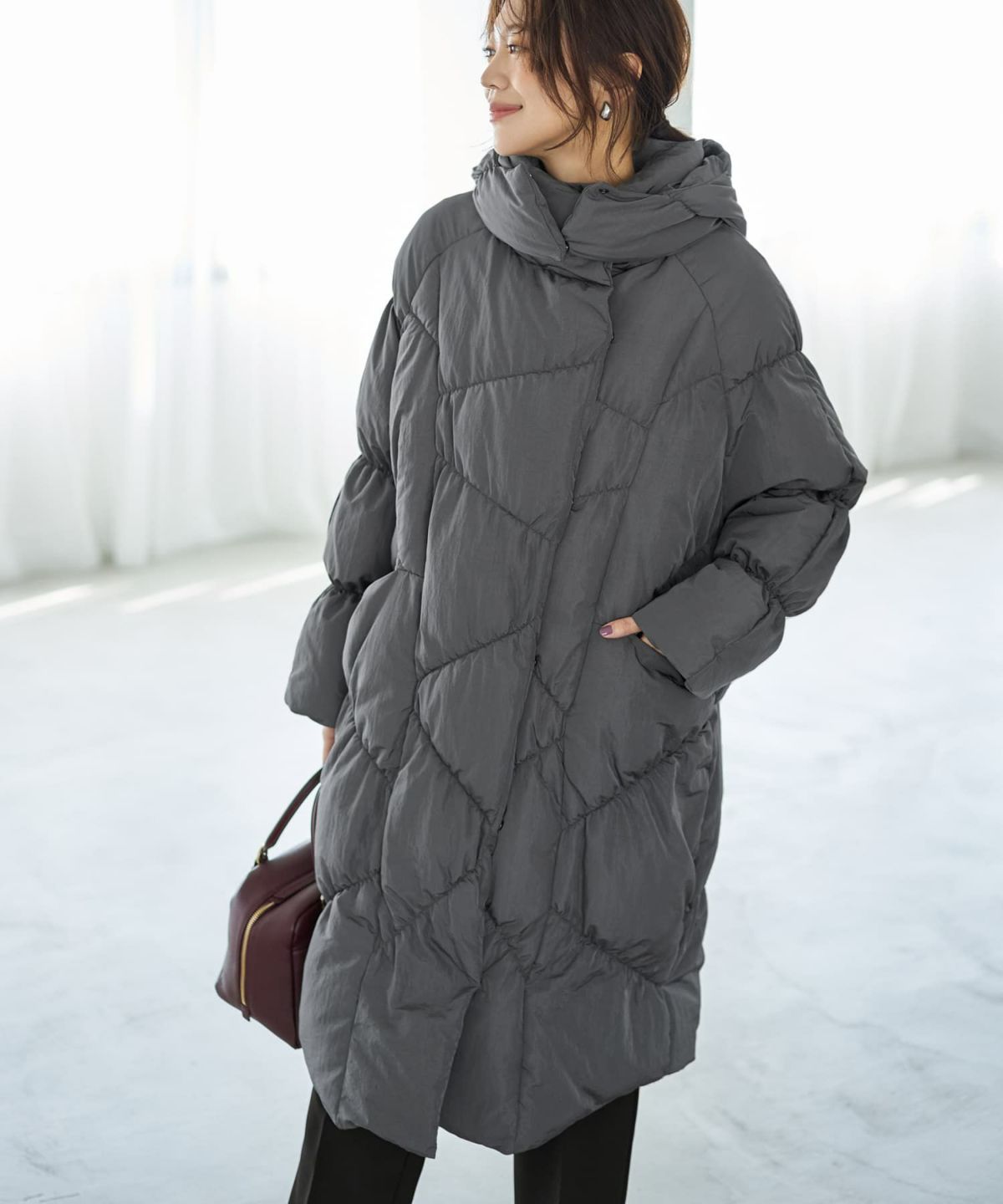 着用イメージ 166cm グレー