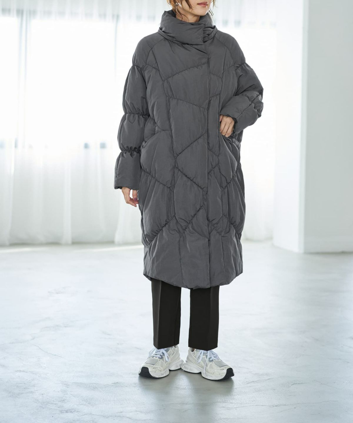 着用イメージ 166cm グレー