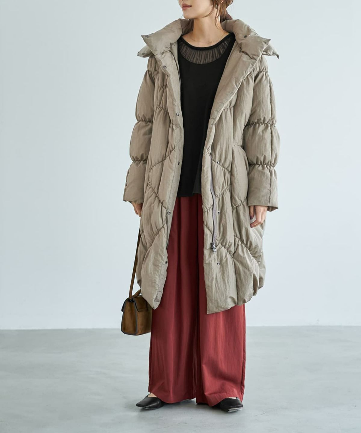 着用イメージ 166cm サンドベージュ