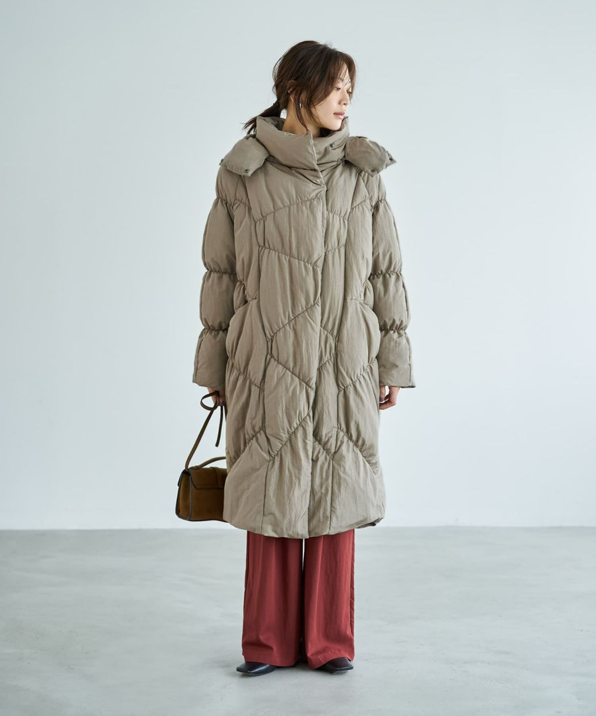 着用イメージ 166cm サンドベージュ