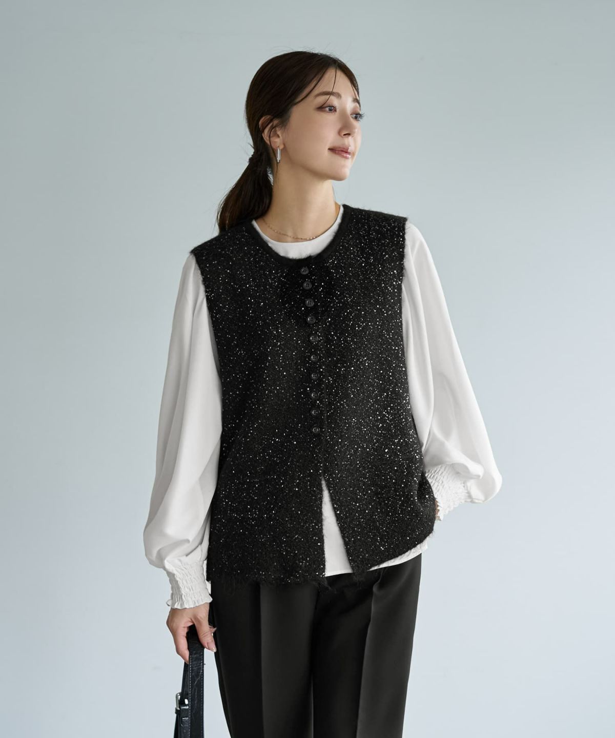 着用イメージ 166cm ブラック