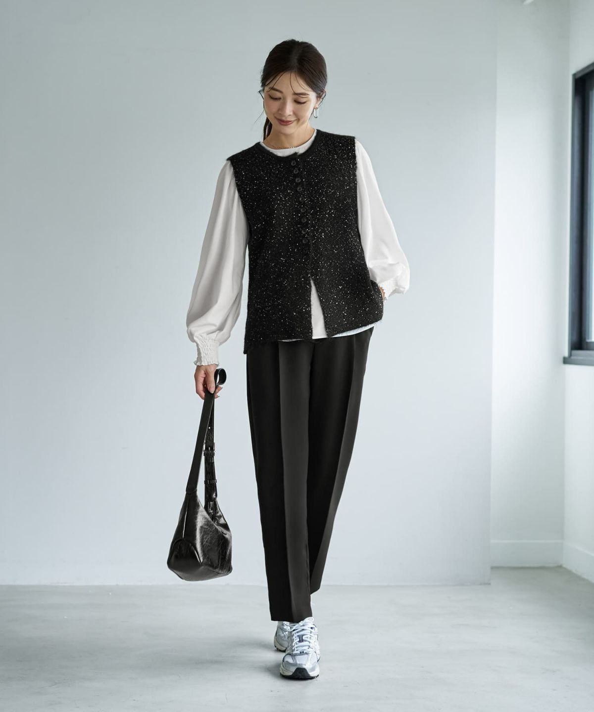 着用イメージ 166cm ブラック