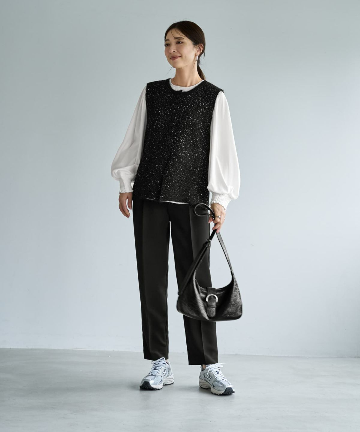 着用イメージ 166cm ブラック