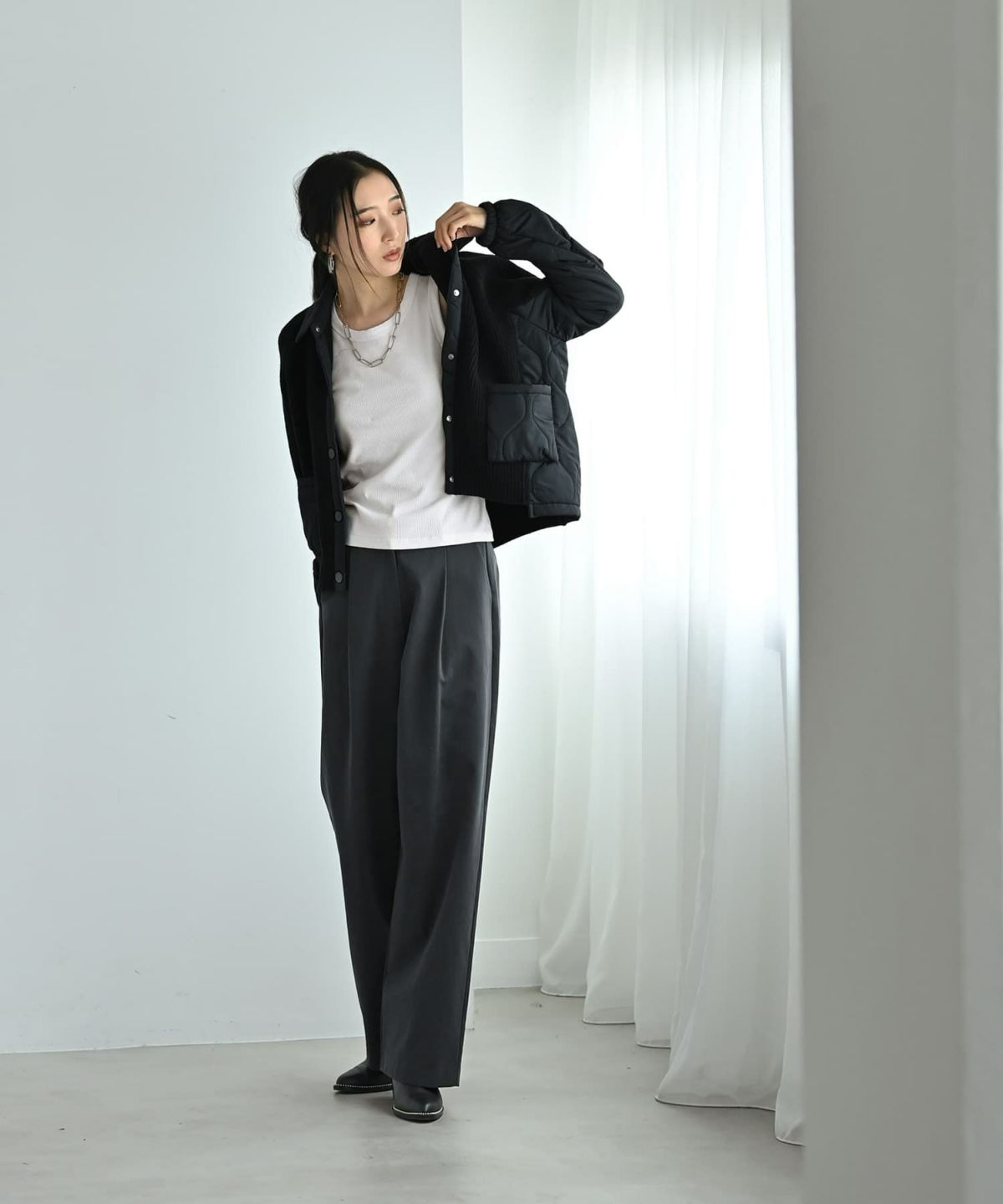 着用イメージ 169cm ブラック